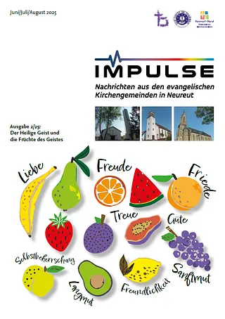 Titelseite Gemeindebrief „Impulse“ (Juni-August 2025) zum Thema Künstliche Intelligenz.